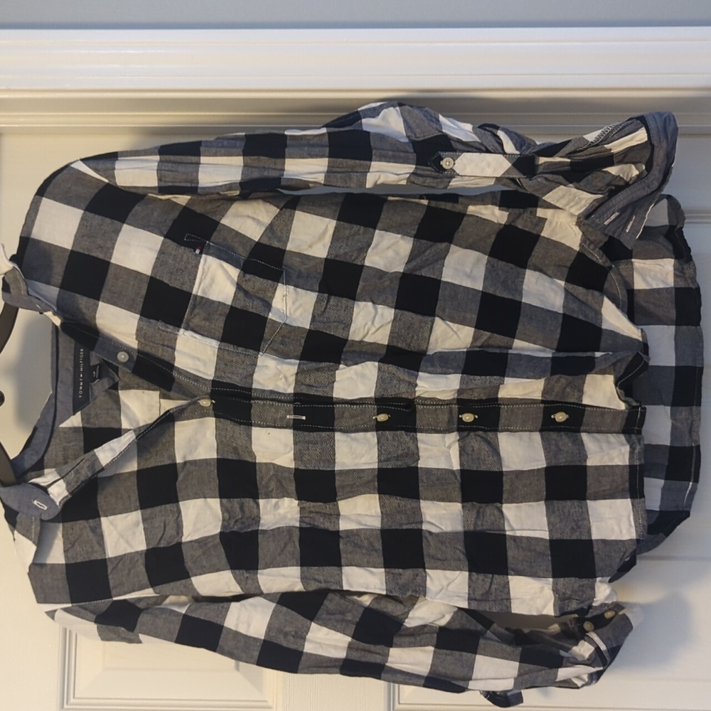 Tommy Hilfiger flannel blue and white small
